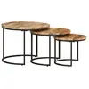 vidaXL Tables gigognes 3 pcs Bois de manguier brut