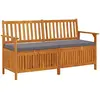 vidaXL Banc de rangement avec coussin 148 cm Bois d'acacia solide