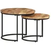 vidaXL Tables gigognes 2 pcs Bois de manguier brut