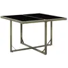 vidaXL Table de jardin Gris 109x107x74 cm Résine tressée et verre