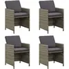 vidaXL Chaises de jardin avec coussins 4 pcs Résine tressée Gris