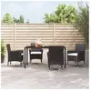 vidaXL Chaises de jardin avec coussins 4 pcs Résine tressée Noir