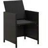 vidaXL Chaises de jardin 2 pcs avec coussins Résine tressée Noir