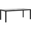 vidaXL Table de jardin Noir 190x90x75 cm Verre trempé/résine tressée