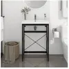 vidaXL Cadre de lavabo de salle de bain Noir 59x38x83 cm Fer