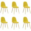 vidaXL Chaises à manger lot de 6 Jaune moutarde Velours