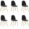vidaXL Chaises à manger lot de 6 noir velours
