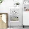 VIDAXL Cadre de lavabo de salle de bain Blanc 40x38x83 cm Fer