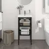 vidaXL Cadre de lavabo de salle de bain Noir 40x38x83 cm Fer