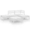 vidaXL Salon de jardin 5 pcs Bois de pin massif Blanc