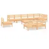 vidaXL Salon de jardin 10 pcs Bois de pin massif