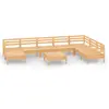 vidaXL Salon de jardin 9 pcs Bois de pin massif