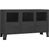 vidaXL Buffet industriel Noir 105x35x62 cm Métal et verre