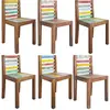 vidaXL Chaises à manger lot de 6 bois de récupération solide