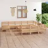 vidaXL Salon de jardin 12 pcs Bois de pin massif