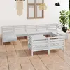 vidaXL Salon de jardin 10 pcs Blanc Bois de pin massif