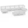 vidaXL Salon de jardin 9 pcs Blanc Bois de pin massif