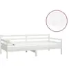vidaXL Lit de repos avec matelas 90x200 cm Blanc Bois de pin massif