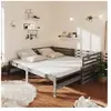 vidaXL Lit coulissant 2x(90x200) cm Gris Bois de pin massif