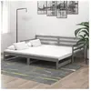 vidaXL Lit coulissant 2x(90x200) cm Gris Bois de pin massif