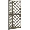 vidaXL Treillis d'angle Gris 50x50x145 cm Bois de sapin massif