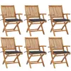 vidaXL Chaises pliables de jardin avec coussins 6 pcs