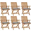 VIDAXL Chaises pliantes Teck solide