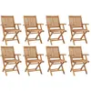 VIDAXL Chaises pliables avec coussins - Teck massif