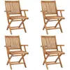 vidaXL Chaises pliables de jardin (lot de 4) Bois de teck
