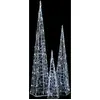 vidaXL Jeu de cônes lumineux à LED Acrylique Blanc froid 60/90/120 cm