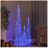 vidaXL Jeu de cônes lumineux à LED Acrylique Bleu 60/90/120 cm