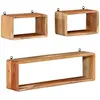 vidaXL Ensemble d'étagères murales cube 3 pcs Bois d'acacia solide