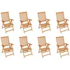 VidaXL Chaises Inclinables De Jardin 8 Pcs Bois De Teck Solide Yueyinnkeji