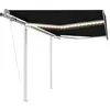 vidaXL Auvent automatique capteur de vent et LED 3x2,5 m Anthracite