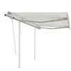 vidaXL Auvent manuel rétractable avec poteaux 3x2,5 m Crème