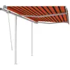 vidaXL Auvent manuel rétractable avec poteaux 3,5x2,5 m Orange marron