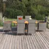 vidaXL Ensemble de salle à manger de jardin 7 pcs Résine tressée Gris