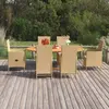 vidaXL Ensemble de salle à manger de jardin 7 pcs Résine tressée Beige
