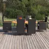 vidaXL Ensemble de salle à manger de jardin 7 pcs Résine tressée Noir