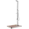 vidaXL Douche de jardin avec base marron 225 cm Acier inoxydable