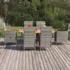vidaXL Ensemble de salle à manger de jardin 7 pcs Résine tressée Gris