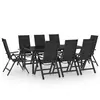 vidaXL Ensemble de salle à manger de jardin 9 pcs Aluminium Anthracite