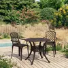 vidaXL Ensemble de bistro 3 pcs Aluminium coulé Bronze