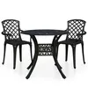 vidaXL Ensemble de bistro 3 pcs Aluminium coulé Noir