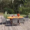 vidaXL Ensemble de salle à manger de jardin 7 pcs Résine tressée Gris