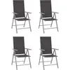 vidaXL Ensemble à dîner de jardin 5 pcs Aluminium et textilène Argenté