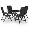 vidaXL 5-delige Bistroset zwart en atracietkleurig3070659
