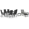 vidaXL Ensemble de salle à manger de jardin 10 pcs Noir et anthracite