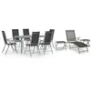 vidaXL Ensemble de salle à manger de jardin 10 pcs Noir et argenté