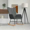 vidaXL Chaise à bascule Gris foncé Tissu